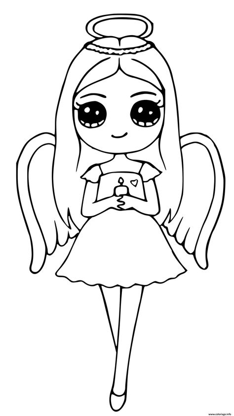 Coloriage ange princesse barbie à imprimer Draw So Cute Christmas, Kawaii Girl Drawings, Angel Coloring Pages, Free Adult Coloring Pages, Coloring Page Ideas, Easy Coloring Pages, Coloring Pages For Girls, Cool Coloring Pages