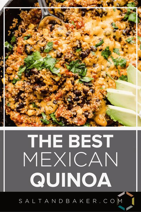 Mexican Quinoa Crockpot, Mexican Quinoa Skillet, Mexican Style Quinoa, Quinoa With Tomatoes, Quinoa Beans Recipes, Quinoa Recipes Mexican, Mexican Quinoa Recipes, Quinoa Mexican Casserole, Mexican Quinoa Casserole