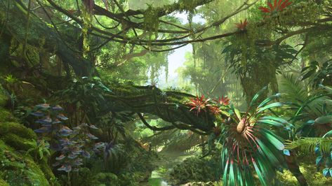 Forest Avatar, Avatar Environment, Environment References, Fantasy Worlds, Pandora Avatar, Avatar Movie, Fantasy Homes, Alien Creatures, Fantasy Art Landscapes