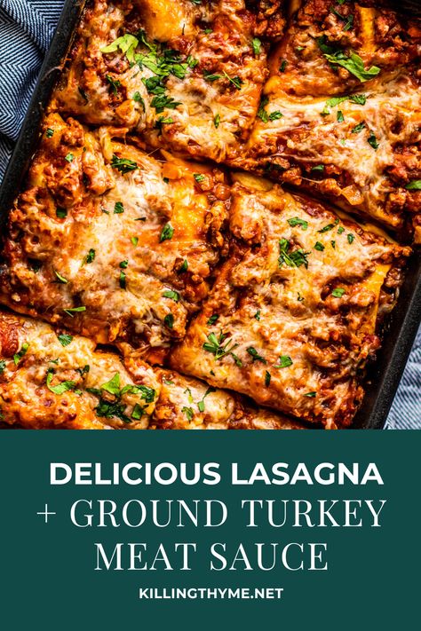 Ground Turkey Lasagna Recipe Easy, Lasagna Recipe Turkey Meat, Lasagna Recipe With Ground Turkey, Lasagna Ground Turkey, Healthy Turkey Lasagna, Lasagna Recipe Ground Turkey, Lasagna With Ground Turkey, Healthy Lasagna Recipes Ground Turkey, Turkey Lasagna Recipe Easy