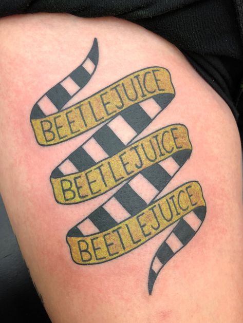 Tattoodo Beatle Juice Tattoo Ideas, Beetle Juice Tattoos, Never Trust The Living Tattoo, Beetlejuice Tattoo Flash, Beetlejuice Flash Tattoo, Sandworm Beetlejuice Tattoo, Beetlejuice Flash, Beetlejuice Tattoo Ideas, Baby Beetlejuice