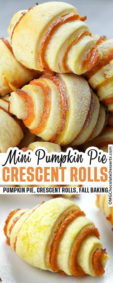 Filled with that familiar pumpkin pie flavor, these are made even easier by making the crust from Pillsbury crescent rolls. #pumpkin #pie #crescent #rolls Pumpkin Recipes Crescent Rolls, Sweet Pumpkin Recipes, Mini Pumpkin Pie, It Pumpkin, Pumpkin Recipes Dinner, Baking List, Pumpkin Recipes Healthy, Savory Pumpkin Recipes, Pumpkin Recipes Easy