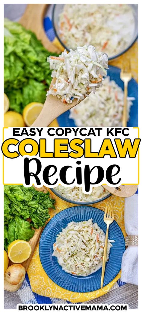 Have you ever wanted to try to make the KFC Coleslaw at home. Try this tasty KFC Coleslaw copycat recipe! Made with fresh ingredients, it is the perfect side dish. Copycat Kfc Coleslaw Recipe, Coleslaw Kfc Copycat, Kfc Coleslaw Recipe Copycat, Cole Slaw Recipe Kfc, Kfc Coleslaw Recipe Easy, Kfc Cole Slaw, Copycat Kfc Coleslaw, Ham Sandwich Recipes, Kfc Original Recipe