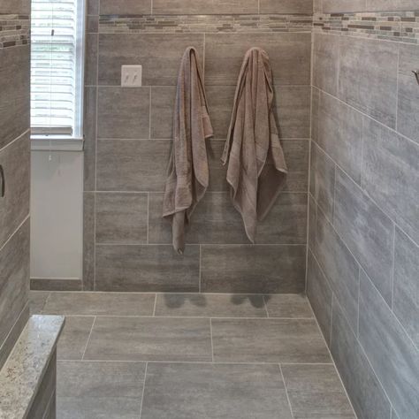 Doorless Master Shower - Photos & Ideas | Houzz Long Shower Ideas Master Bath, Curbless Doorless Shower Ideas, Enclosed Walk In Shower Ideas, Onyx Shower Ideas Walk In Master Bath, Master Bath Shower Design Ideas, Convert Tub To Shower Walk In, Shower With No Door Walk In, Roman Shower Walk In Master Bath, Glassless Shower Walk In