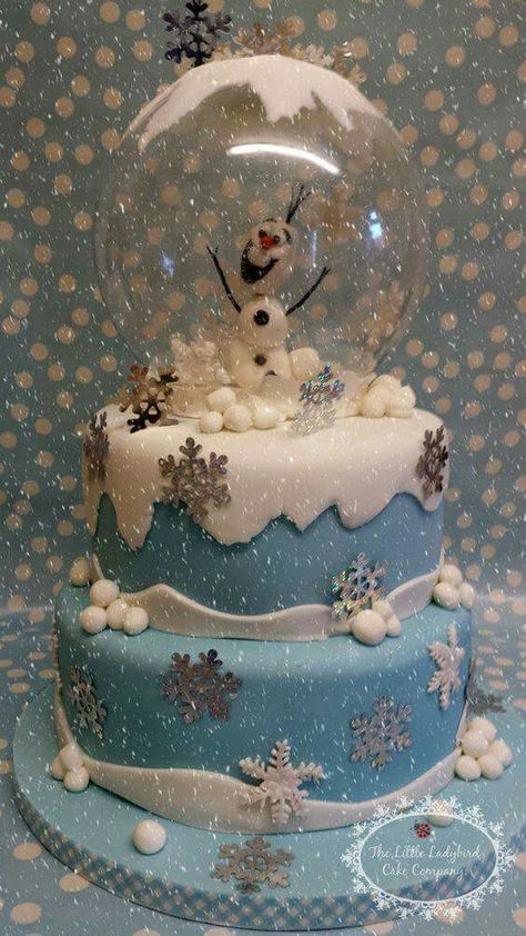 Olaf Snow Globe Cookies, Torte Frozen, Globe Cookies, Elena Gnut, Ideas For Cupcakes, Globe Cake, Winter Torte, Cake Magazine, Olaf Cake