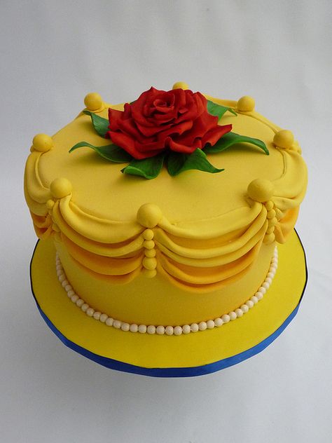 Belle Cake! Love it!! Belle Cake, Mini Torte, Crazy Cakes, Disney Cakes, Yellow Cake, Love Cake, Fancy Cakes, Cakepops, Cake Creations