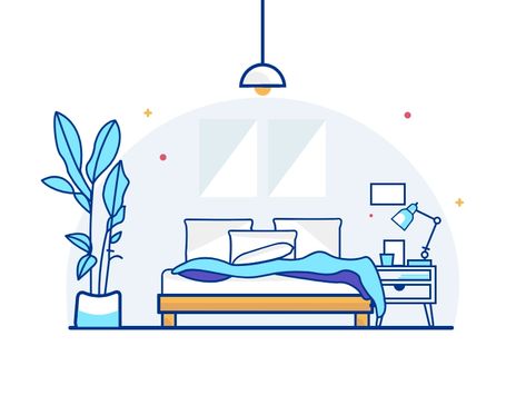 Organized Bedroom by Qamarzaib Aslam on Dribbble Organized Bedroom, Bedroom Cartoon, Bedroom Illustration, Bedroom Drawing, Interior Illustration, Bedroom Tips, Animation Tutorial, Comfortable Bedroom, Cute Doodle Art