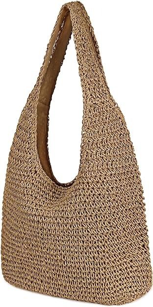 Amazon.com: Women Large Straw Beach Bag Handmade Woven Shoulder Bags Hobo Tote Handbag Purse for Summer (Beige) : Clothing, Shoes & Jewelry Beige Clothing, Straw Beach Bag, Woven Tote Bag, Travel Info, Tote Handbag, Bag Handmade, Handbag Purse, Shoulder Handbags, Beach Bag