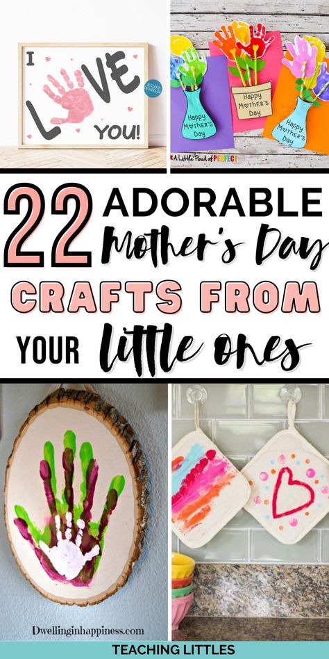 Mothers Day Craft & gift ideas for mom or grandma from babies, toddlers, or young kids to suprise with something unique & creative for all ages. Mothers Day Crafts Preschool, Diy Gifts For Grandma, Kids Craft Gifts, Homemade Gifts For Mom, Creative Mother's Day Gifts, Grandma Crafts, Mothers Day Baskets, Diy Mother's Day Crafts, Mom Birthday Crafts