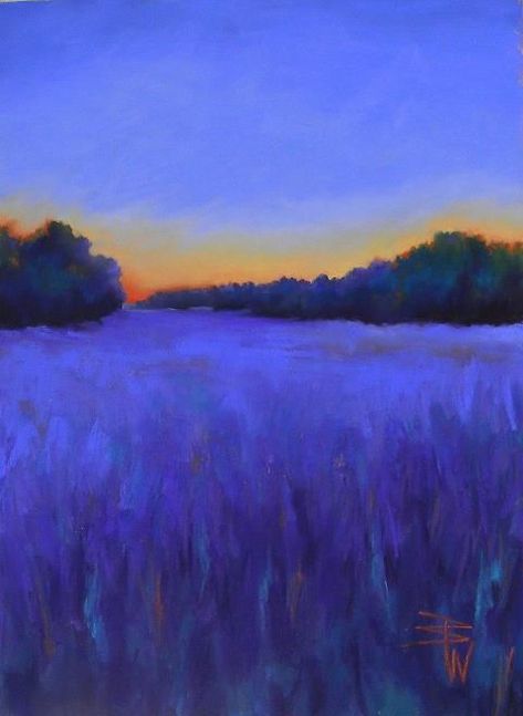 Beth Williams pastel 404 Error, Oil Painting, Trees, Pastel, Purple, Art