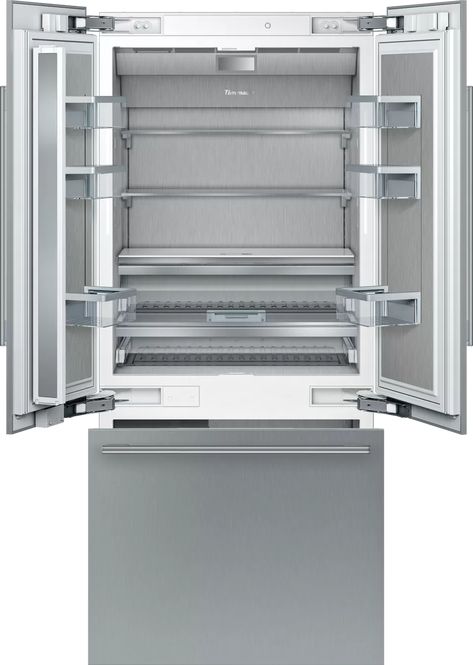 THERMADOR - T36BT915NS - Built-in French Door Bottom Freezer Thermador Kitchen, French Buildings, Smart Refrigerator, Fridge Top, Bottom Freezer Refrigerator, Kitchen Appliance Packages, Built In Refrigerator, Stainless Steel Refrigerator, Appliance Packages