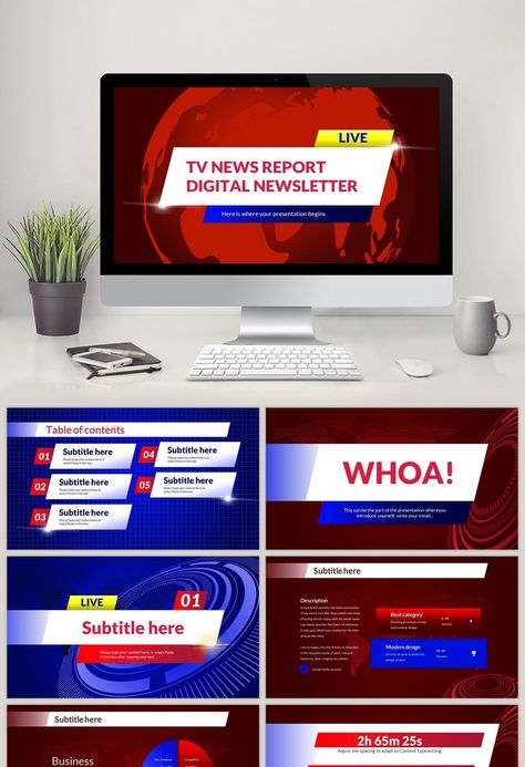 News Ppt Template, Research Powerpoint Presentation, Red Powerpoint Template, News Presentation, Digital Newsletter, Canva Keywords Elements, News Template, Best Powerpoint Presentations, Mẫu Power Point