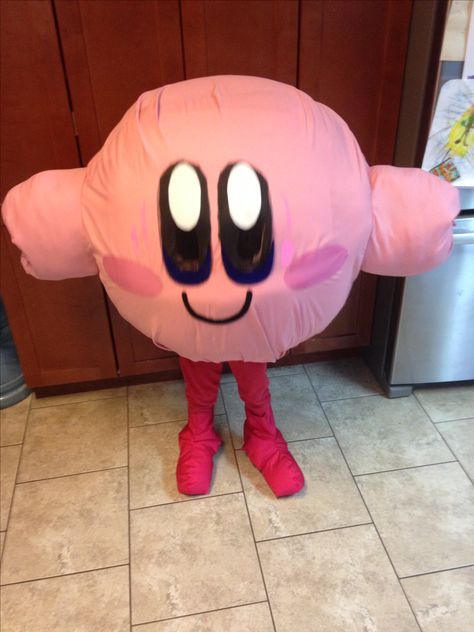 Handmade Kirby Halloween costume!!   Our son loved it!! Halloween Costume Weeb, Kirby Halloween Costume, Kirby Outfit, Kirby Costume, Kirby Halloween, Kirby Party, Kirby Stuff, Diy Costumes Kids, Costumes Kids