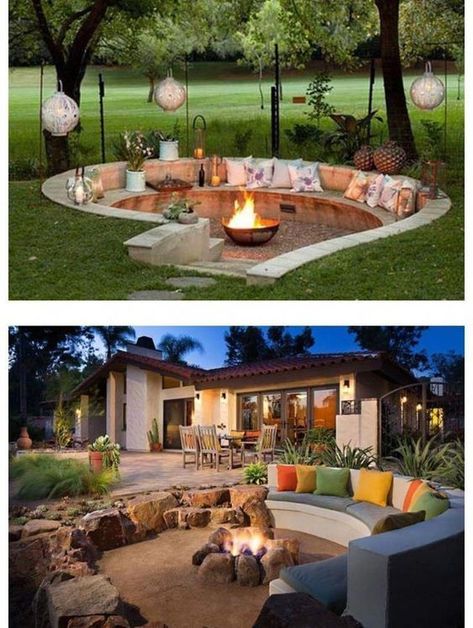 Amazing Backyard, Fire Pit Designs, Patio Decorating Ideas On A Budget, Backyard Fire, Fire Pit Backyard, Budget Backyard, Small Patio, Backyard Patio Designs, Outdoor Fire