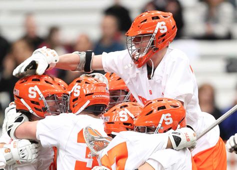 Feb. 26, 2012; Syracuse Orange, NY: Syracuse Orange players celebrate a win over Army Black Knights. The Syracuse Orange beat the Army Black Knights 10-9 at the Carrier Dome. Mandatory Credit: Danny Wild-USA TODAY Sports All For The Game Aesthetic, Syracuse Lacrosse, Team Celebration, Central New York, Attitude Problem, Raven King, Foxhole Court, No 8, Character Aesthetic