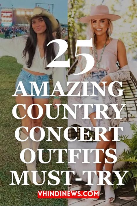 25 Must-Have Trendy Country Concert Outfits for Summer 2024: Cowgirls to Denim Dreams 63 Outfits For A Country Concert Summer, Outfit To Country Concert, Country Western Concert Outfit Ideas, Cowgirl Country Outfits, Country Outdoor Concert Outfit, Outfits For Outdoor Concert Summer, Cowboy Concert Outfits For Women, Country Fan Fest Outfits, Country Music Concert Outfit Ideas