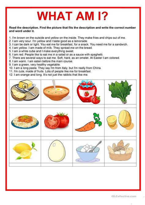 Food Games For Kids, Food Lessons, Food Vocabulary, Grammar Vocabulary, English Exercises, Food Activities, Esl Activities, English Teaching, English Lessons For Kids