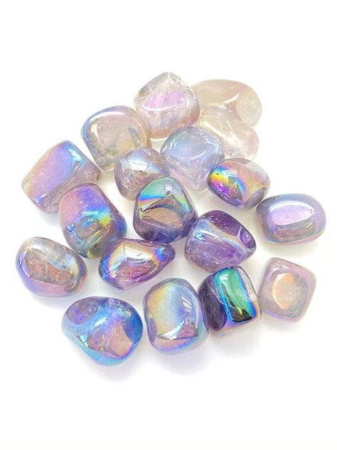 Aquarius Element, Angel Aura Amethyst, Aura Amethyst, Stone Angel, Peaceful Energy, Amethyst Tumbled, Golden Rutilated Quartz, Angel Aura, Amethyst Geode