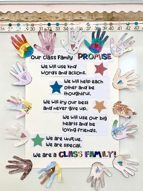 Classroom Promise, Class Promise, Class Family, Back To School Activity, First Day Activities, Prek Classroom, First Week Of School Ideas, Elementary Classroom Decor, First Day Of School Activities