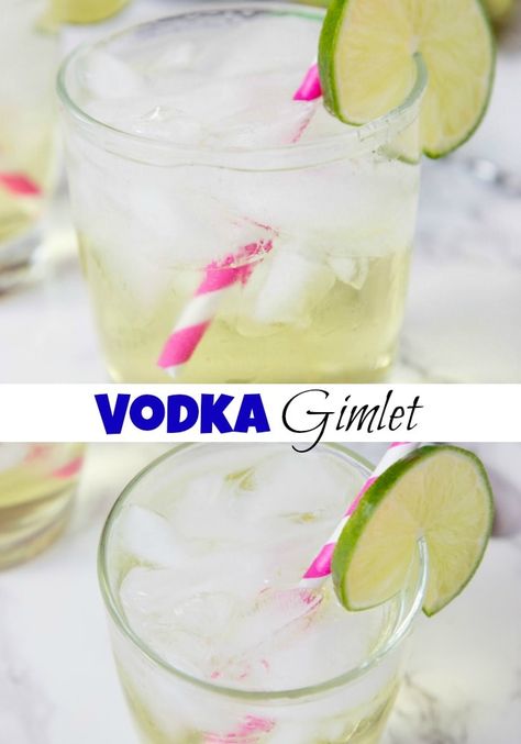 Cocktails With Lime Juice, Vodka Gimlet Recipe, Vodka Gimlet, Gimlet Recipe, Pool Drinks, Frozen Cocktail Recipes, Craft Cocktail Recipe, Liquor Drinks, Refreshing Drinks Recipes