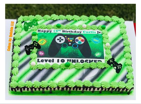 #sheetcake #birthday #birthdayparty #birthdaygirl #birthdayboy #cake #gameon #level10unlocked #10thbirthday Level 10 Unlocked Birthday Cake, Level 10 Birthday Cake, Game On Birthday Cake, Level Up Birthday Party Cake, Game On Cake, Level Up Birthday Cake, Gaming Birthday Cake, 10th Birthday Cakes For Boys