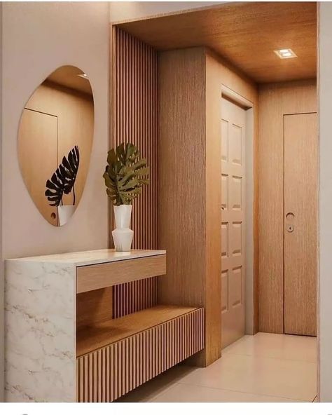 Foyer Area Design Entrance, Flat Entrance Lobby Design, Flat Entrance Design, Entrance Lobby Design, Entrance Idea, Entrance Foyer Design, Main Entrance Door Design, Lobby Interior Design, Corridor Design