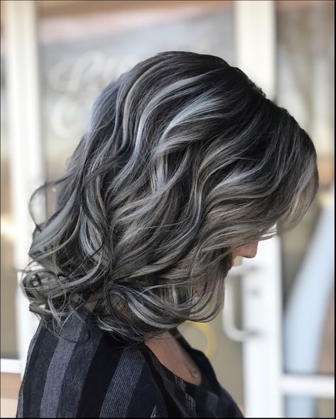 Multi Dimensional Hair, Dimensional Hair, Dimensional Hair Color, Curly Crochet Hair Styles, French Twist Hair, Silver Hair Color, Gray Hair Highlights, Long Hai, Kids Braided Hairstyles