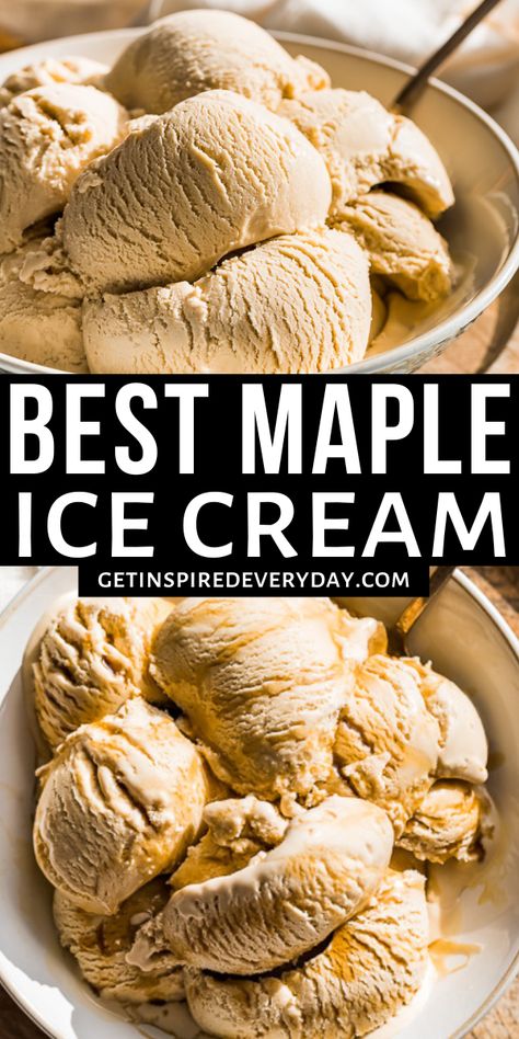 Maple Ice Cream Recipe, Maple Ice Cream, Homemade Ice Cream Recipes Machine, Ice Cream Recipes Machine, Maple Syrup Recipes, Ice Cream Maker Recipes, Easy Ice Cream, Homemade Ice Cream Recipes, Frozen Custard