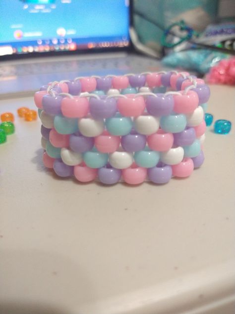 Pastel Brick Elastic Kandi Cuff 5 Tier Pastel Brick Cuff. (sizing for this Cuff is For Wrist) Please Select Your Wrist Size. Made to Order Item Receive in 5-10 Business days Cute Kawi Kandi Bracelets, Pastel Kandi Bracelets, Pastel Bracelet Ideas, Kawaii Bracelet Ideas, Character Kandi Bracelets, Kandi Friendship Bracelets, Kandi Bead Bracelet Ideas, Cute Kandi Ideas, Kandi Glove