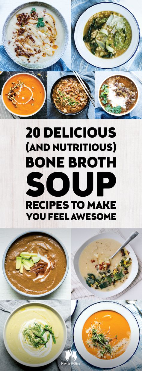 20 Delicious (and Nutritious) Bone Broth Soup Recipes to Make You Feel Awesome! #BoneBroth #BoneBrothBenefits #Healthy #Health #HealthyLiving #HealthyLifestyle #BoneBrothDetoxDiet #CleanEating #HealthyFood #HealthyRecipe #BestRecipe #BestHealthyRecipe #Soup Broth Soup Recipes, Bone Broth Soup Recipes, Chicken Bone Broth Recipe, Broth Diet, Bone Broth Diet, Bone Broth Soup, Broth Soup, Homemade Bone Broth, Bread Soup