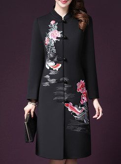 Chinese Clothing Women, Dress Coat Outfit, Embroidery Traditional, Traditional Chinese Clothing, Womens Dress Coats, Stand Collar Coat, Autumn Jacket, Coat Women Fashion, Batik Fashion