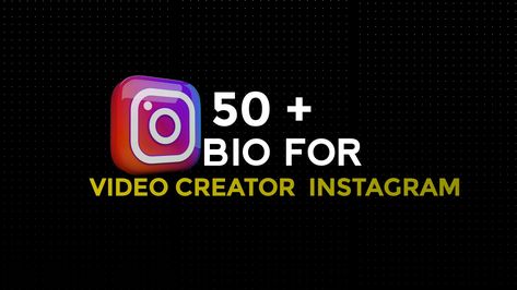 Bio For Video Creator, Instagram Bio Short, Best Bio For Instagram, Good Instagram Bios, Bio For Facebook, Instagram Bio Ideas, Ig Bio, Bio Ideas, Film Editing