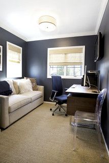 Office Guest Room Combo Ideas Modern, Guest Room Slash Office, Home Office With Couch And Tv, Office Room With Sofa, Small Office With Couch And Desk, Office And Tv Room Combo, Office Couch Ideas Small Spaces, Small Home Office With Couch, Office With Tv And Couch