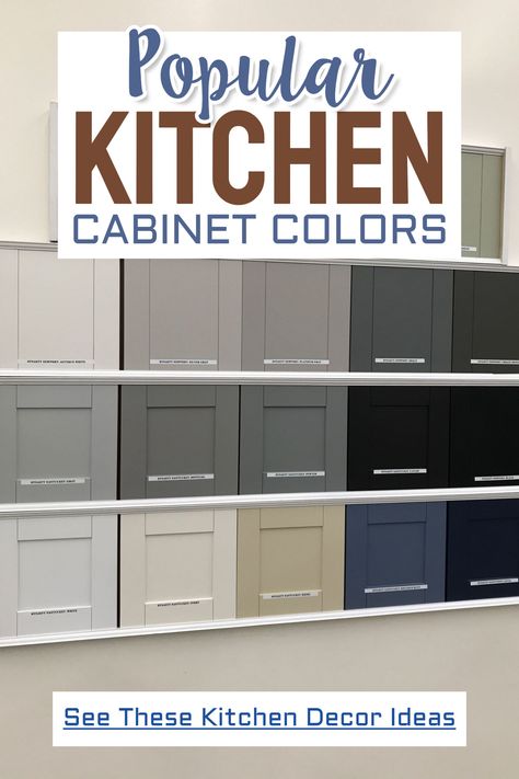 Kitchen makeovers on a budget with Popular kitchen cabinet color schemes for painting kitchen cabinets Kitchen Cabinet Paint Colors With Brown Countertops, Pretty Kitchen Cabinet Colors, Color Schemes For Kitchen Cabinets, Bath Cabinet Colors, Small Kitchen Colors Schemes Paint, Small Kitchen Colors Schemes, Painted Cabinets Kitchen, Kitchen Cupboard Colours, Kitchen Cabinet Color Schemes