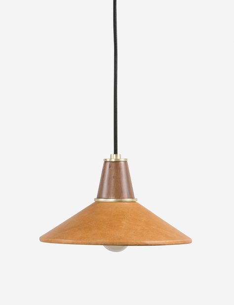 Top-grain leather, solid walnut, and metal accents bring beautiful mixed materiality to bear in this mid-century-inspired lighting collection. The Doherty pendant light features a sleek, classic silhouette that can style as a single hanging light fixture or in multiples for an eye-catching overhead feature. Kitchen Sink Pendant, Lighting Above Sink, Single Hanging Light, Burled Wood Furniture, Above Sink, Bedroom Decor Lights, Dining Room Style, Wall Lights Bedroom, Metal Pendant Light