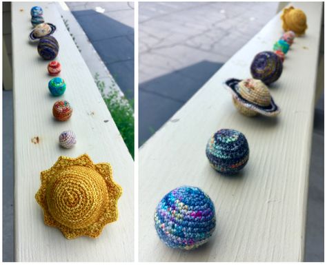 Solar System Projects For Kids, Solar System Mobile, Space Activities For Kids, Granny Stripe Blanket, Crochet Baby Mobiles, Hedgehog Fibres, Crochet Baby Toys, Crochet Amigurumi Free, Toddler Learning Activities