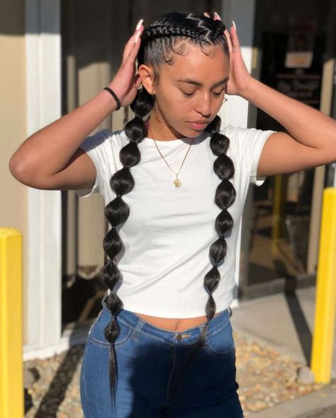 30 Stunning 2 Feed-in Braids Hairstyles You Need to Try Two Braids Hairstyle Black Women, 2 Cornrow Braids, Two Braids Style, Two Cornrow Braids, 2 Braids Hairstyles, 2 Feed In Braids, Timeless Hairstyles, Two Braid Hairstyles, Feed In Braids Hairstyles