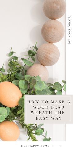 Learn how to make a DIY wood bead wreath in this step-by-step tutorial. Homemade Wood Decor, Beaded Hoop Wreath Diy, Beaded Wreaths Diy, Diy Beaded Wreaths For Front Door, How To Make A Wood Bead Wreath, Diy Beaded Wreath, Boho Wreath Diy, Wood Bead Wreath Ideas, Diy Bead Wreath