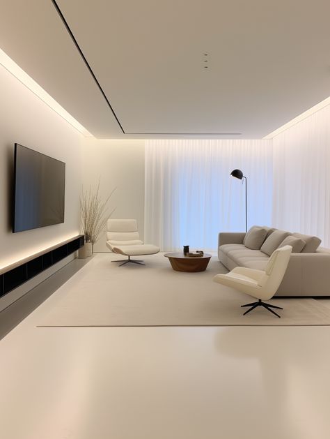 Secondly, choose simple and exquisite furniture,
Such as long black coffee table and light gray sofa,
Forming a color contrast, it is simple yet layered.
At the same time, large floor-to-ceiling windows are used to introduce natural light.
Let the indoor light be sufficient,
The space is more transparent. Simple Luxury Living Room, Stylish Room Decor, Minimalist Living Room Design, Simple Interior Design, Furniture Selection, Latest Living Room Designs, Home Hall Design, Beige Living Rooms, Faux Plafond