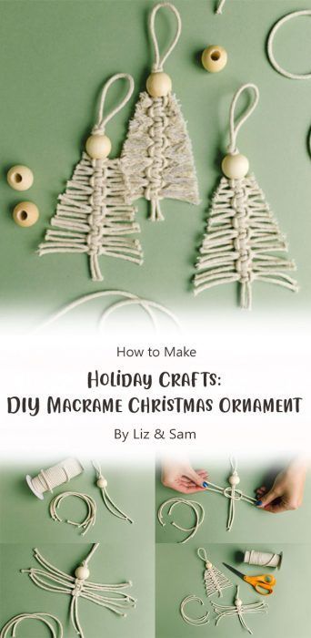 Diy Macrame Christmas Tree, Diy Macrame Christmas, Macrame Christmas Ornaments, Macrame Christmas Tree, Macrame Christmas, Holiday Crafts Diy, Diy Christmas Tree Ornaments, Unique Christmas Trees, Ornament Tutorial