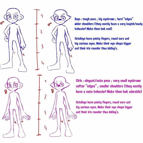 Splatoon Oc Reference, How To Draw Inklings And Octolings, Inkling Body Reference, Splatoon How To Draw, How To Draw Octoling, Splatoon Drawing Tutorial, How To Draw Inklings, Splatoon Tutorial, How To Draw Splatoon