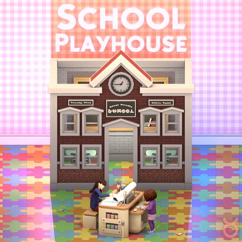 School Playhouse | Patreon Sims 4 Toys Cc, Taurus Design, Toddler Playhouse, Around The Sims 4, Sims Download, Cc Packs, Sims 4 Anime, Sims 4 Children, Sims 4 Expansions