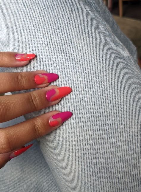 Nails Pink And Orange, Orange Nail Designs, Orange Nail, Orange Outfit, Pink Nail Designs, Orange Orange, Orange Nails, Dream Nails, Summer Nail