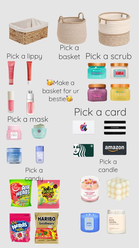 Omg I haven’t posted in agessss. So busy with life and school! #bestie #basket #skincare #treats #candy #fyp Make A Basket For Your Bestie, Goody Basket Ideas, Preppy Basket, Bestie Basket, Back To School Basket, Pink Gift Basket, Goodie Basket, Pollo Teriyaki, Making A Gift Basket