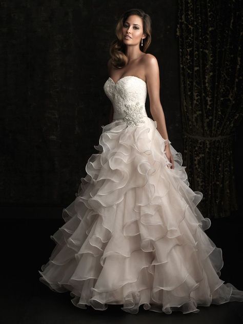 Allure Discount Wedding Dresses, Floor Length Wedding Dress, Gaun Fashion, Organza Wedding, Allure Bridals, 2015 Wedding Dresses, Sweetheart Wedding Dress, A Wedding Dress, Allure Bridal