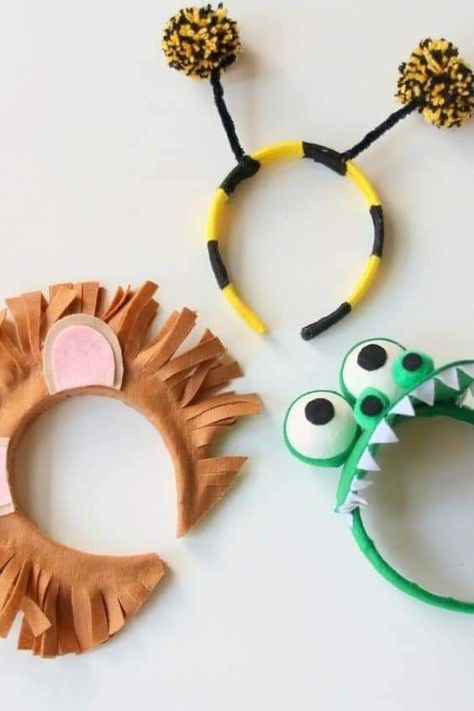 Animal Costumes Diy, Carnaval Diy, Animal Headbands, Animal Costumes For Kids, Animal Costumes, Color Crafts, Diy Headband, Diy Costumes, Craft Materials