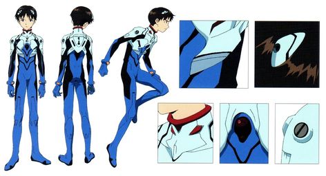 Evangelion Pilot Suit, Evangelion Suit Design, Shinji Ikari Plugsuit, Shinji Ikari Suit, Evangelion Plugsuit, Full Body Suits, Cyberpunk Oc, Evangelion Shinji, Story Boarding