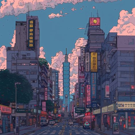 Taipei 101. 🌆🏙️ #citylife #taipei101 #urbanexploration #skyline #digitalart #digitalillustration #taiwan #city #art #hayaomiyazaki #style Taipei 101 Drawing, Taipei Taiwan Aesthetic, Taipei Aesthetic, Taiwan Wallpaper, Taiwan Aesthetic, Taiwan Street, Miniature Design, Taipei 101, City Drawing