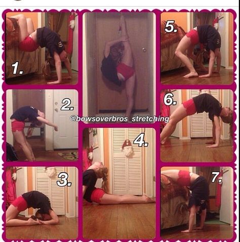 Here are some back stretches that I found on Instagram. They give really good tips on stretches and stuff like that so if you want to follow them their @ name is @bowsoverbros_stretching.: Cheer Flexibility, Cheer Stretches, Gym Poses, Cheerleading Workouts, Cheer Hacks, Power Yoga Workout, Back Flexibility, Dave Murray, Dance Stretches