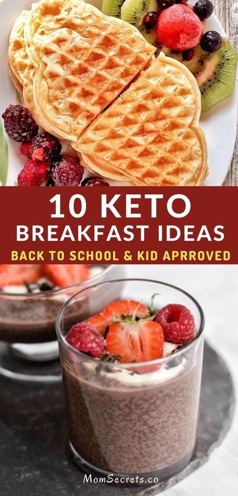 These 10 Keto Breakfast ideas are perfect for back to school and totally kid-approved. They're surprisingly easy to make! #ketobreakfast #kidsbreakfast Snacks Diy, Ketogenic Breakfast, Best Keto Breakfast, Keto Breakfast Ideas, Keto Donuts, Starting Keto Diet, Crockpot Breakfast, Keto Pancakes, Low Carb Dessert